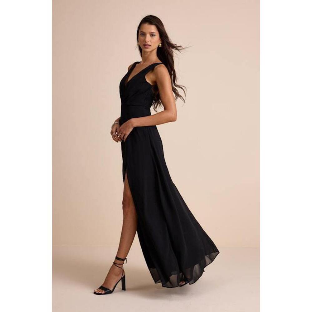 Lulus Simply Immaculate Black Backless Maxi Dress - Size M
